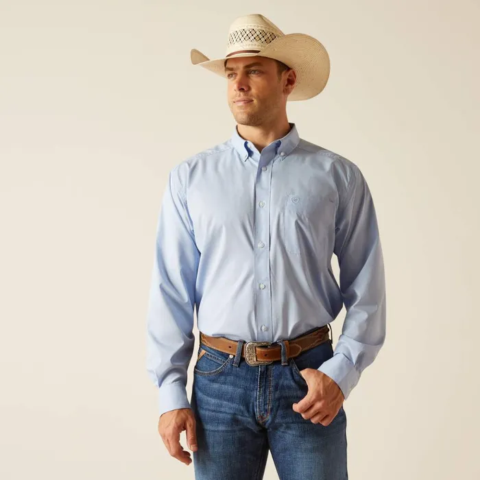 360 AirFlow Classic Fit Shirt Light Blue Men Ariat Button Down Shirts
