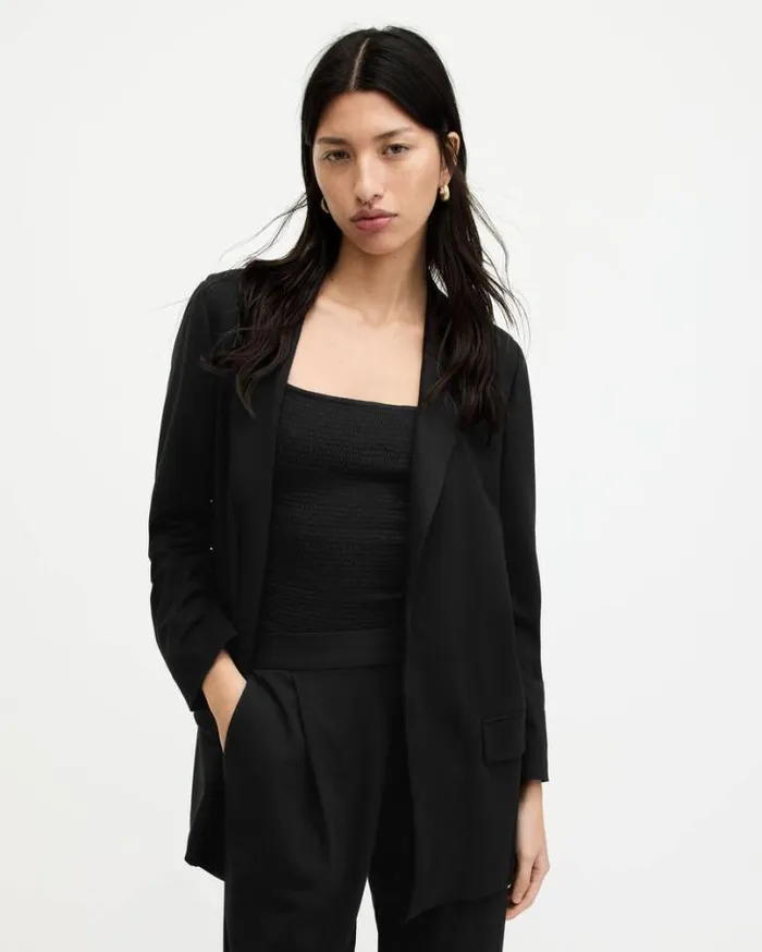 Aleida Jersey Blazer Black Women AllSaints Jackets and Coats