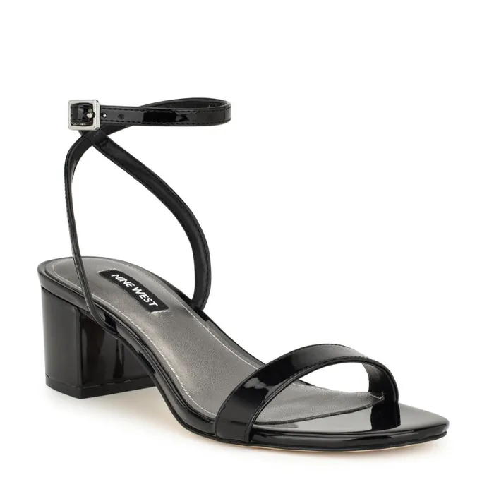 Allora Ankle Strap Block Heeled Sandals Black Women Nine West Low Heel Allora Ankle Strap Block Heeled Sandals Black Women Nine West Low Heel