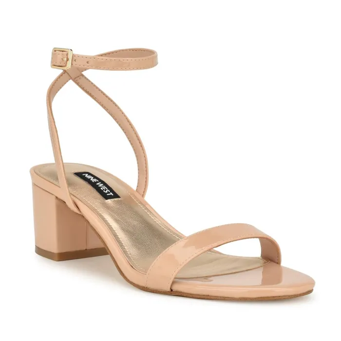 Allora Ankle Strap Block Heeled Sandals Light Natural Women Nine West Heeled Allora Ankle Strap Block Heeled Sandals Light Natural Women Nine West Heeled