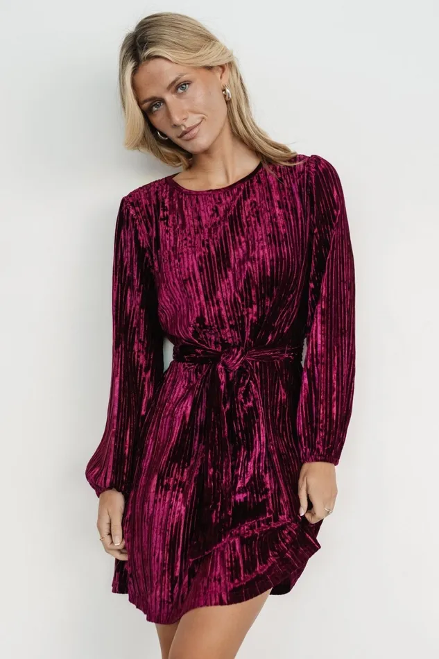 Anastasia Velvet Short Dress Wine Berry Women Baltic Born Short Dresses Anastasia Velvet Short Dress Wine Berry Women Baltic Born Short Dresses