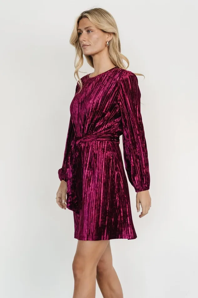 Anastasia Velvet Short Dress Wine Berry Women Baltic Born Short Dresses Anastasia Velvet Short Dress Wine Berry Women Baltic Born Short Dresses
