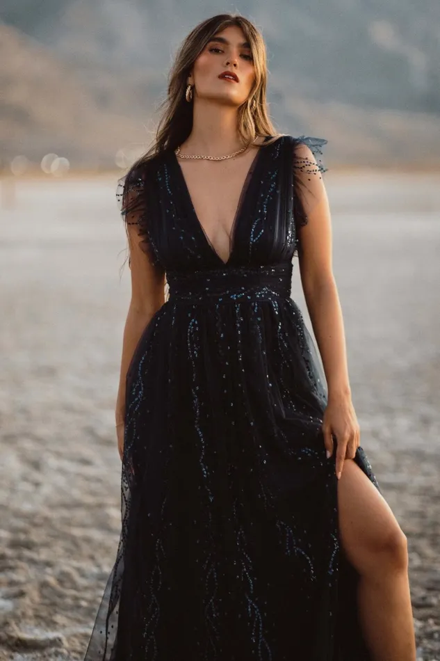 Annika Sequin Mesh Maxi Dress Navy Women Baltic Born Embellished Sequin Annika Sequin Mesh Maxi Dress Navy Women Baltic Born Embellished Sequin