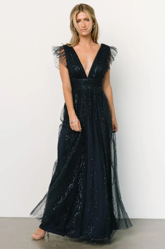 Annika Sequin Mesh Maxi Dress Navy Women Baltic Born Embellished Sequin Annika Sequin Mesh Maxi Dress Navy Women Baltic Born Embellished Sequin