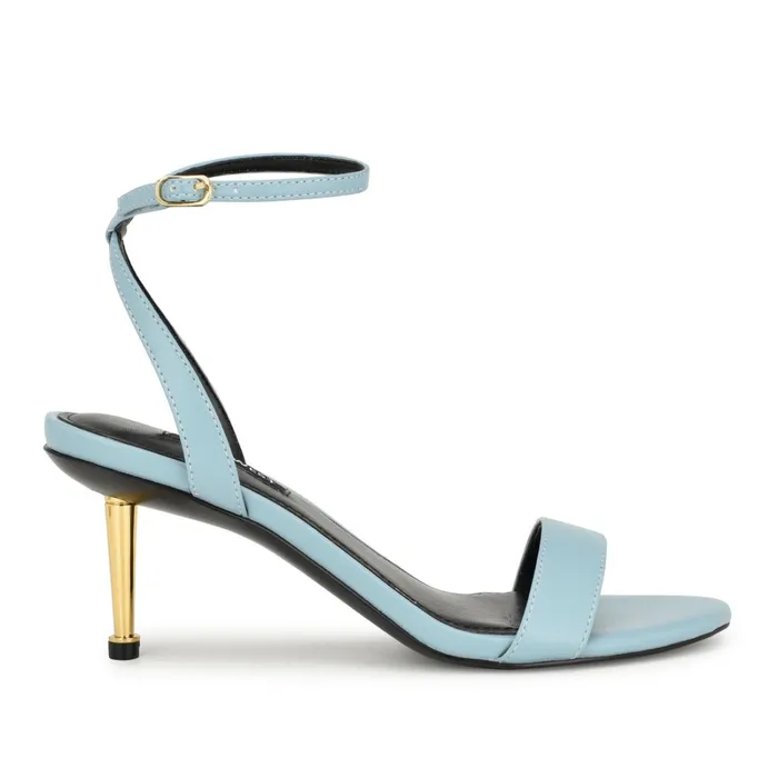 Anny Ankle Strap Heeled Sandals Blue Women Nine West Dress