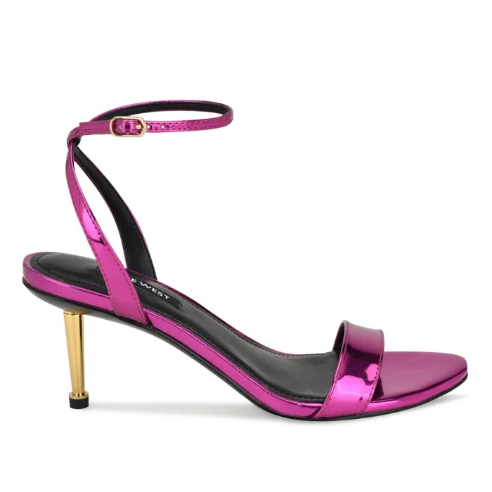 Anny Ankle Strap Heeled Sandals Medium Pink Women Nine West Dress