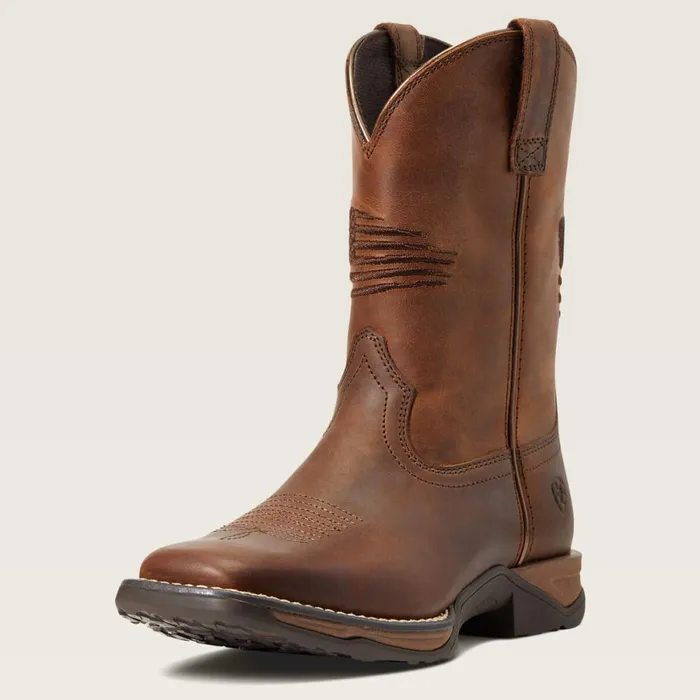 Anthem Patriot Western Boot Distressed Brown Kids Ariat Big Kids039 Footwear