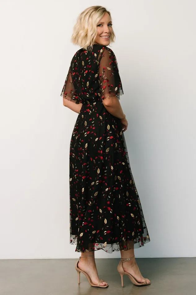 Arabella Embroidered Tulle Maxi Dress Black Red Women Baltic Born Tulle Styles Arabella Embroidered Tulle Maxi Dress Black Red Women Baltic Born Tulle Styles
