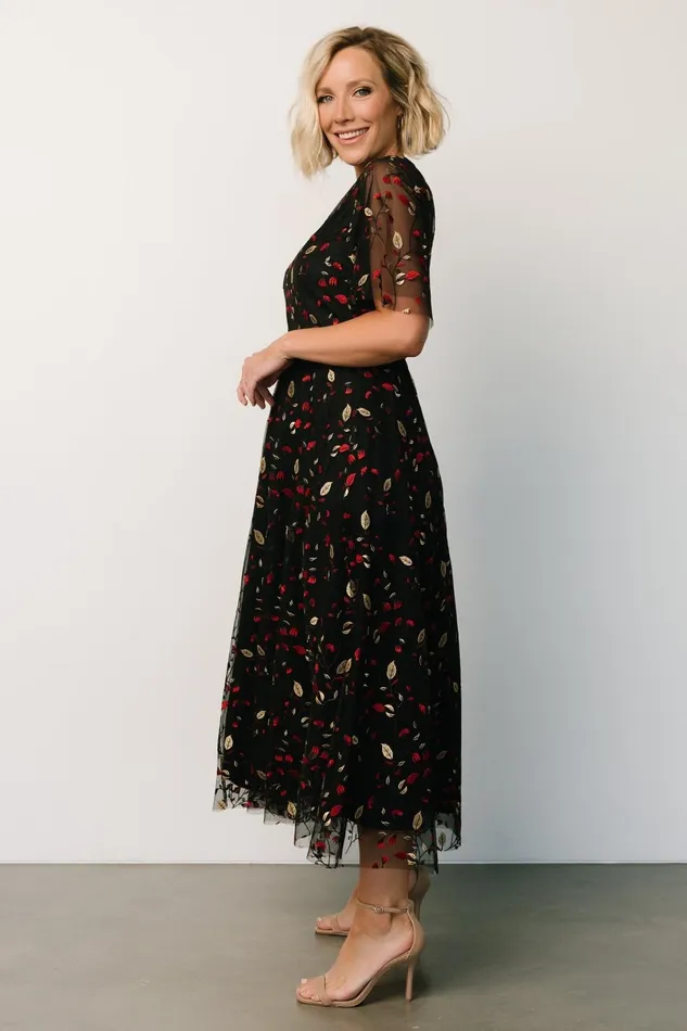 Arabella Embroidered Tulle Maxi Dress Black Red Women Baltic Born Tulle Styles Arabella Embroidered Tulle Maxi Dress Black Red Women Baltic Born Tulle Styles