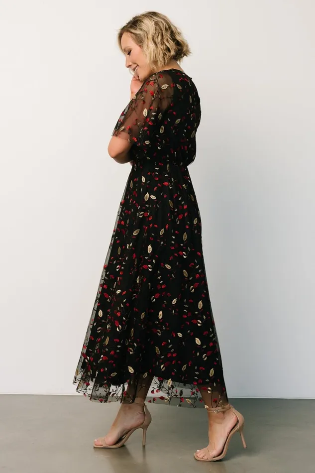 Arabella Embroidered Tulle Maxi Dress Black Red Women Baltic Born Tulle Styles Arabella Embroidered Tulle Maxi Dress Black Red Women Baltic Born Tulle Styles