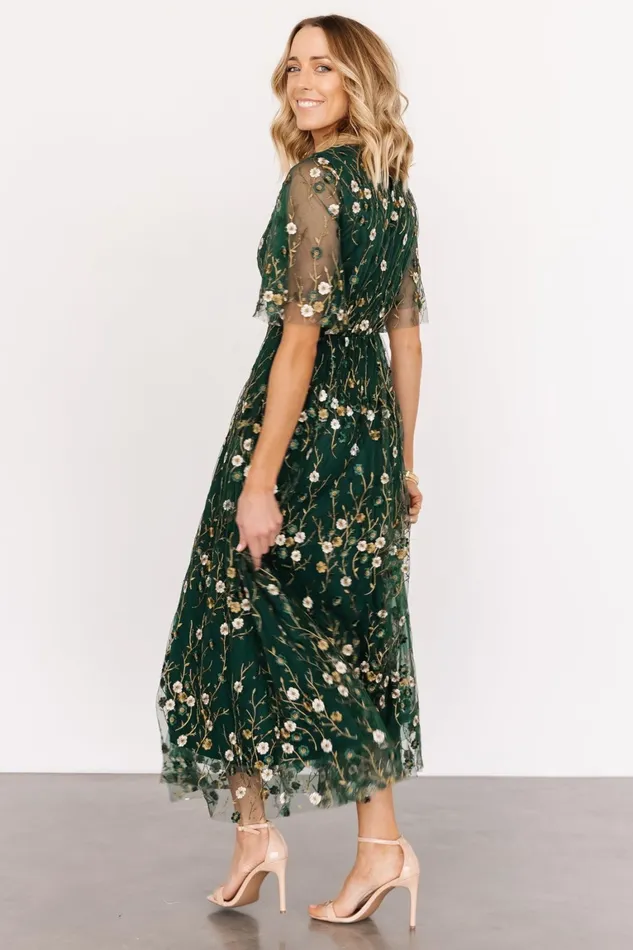 Arabella Embroidered Tulle Maxi Dress Dark Green Floral Women Baltic Born Mother Of The Bride Arabella Embroidered Tulle Maxi Dress Dark Green Floral Women Baltic Born Mother Of The Bride