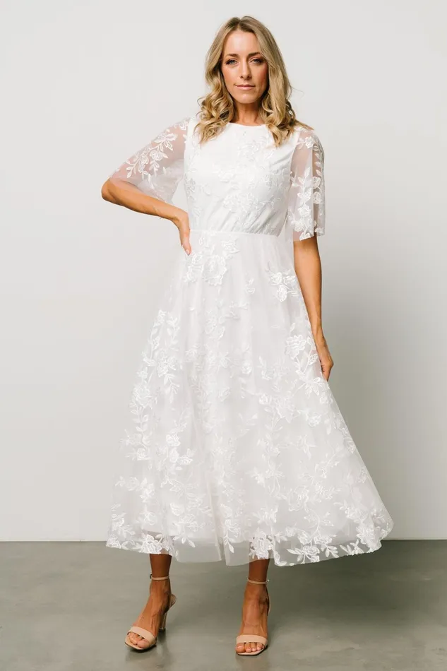 Arabella Embroidered Tulle Maxi Dress White Women Baltic Born Bridal Arabella Embroidered Tulle Maxi Dress White Women Baltic Born Bridal