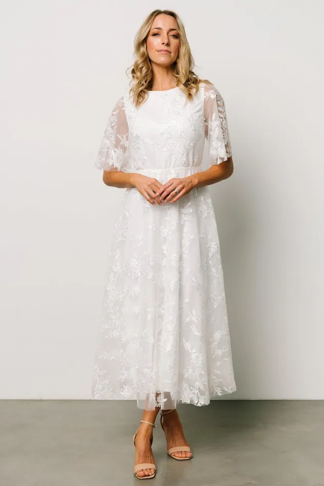 Arabella Embroidered Tulle Maxi Dress White Women Baltic Born Bridal Arabella Embroidered Tulle Maxi Dress White Women Baltic Born Bridal