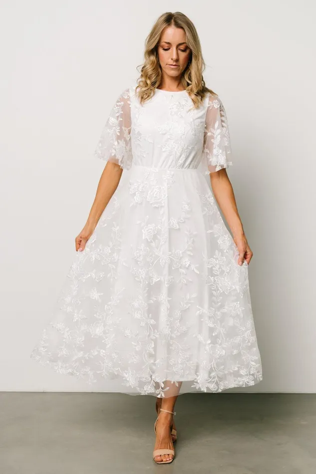 Arabella Embroidered Tulle Maxi Dress White Women Baltic Born Bridal Arabella Embroidered Tulle Maxi Dress White Women Baltic Born Bridal