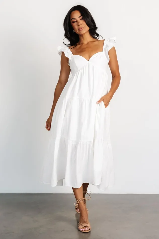 Aria Back Tie Dress Off White Women Baltic Born Bridal
