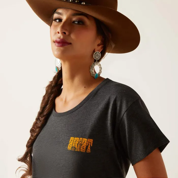 Ariat Groovy Sunset TShirt Charcoal Heather Women Ariat TShirts and Tops