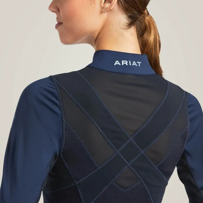 Ascent 14 Zip Baselayer Navy Women Ariat TShirts and Tops Ascent 14 Zip Baselayer Navy Women Ariat TShirts and Tops