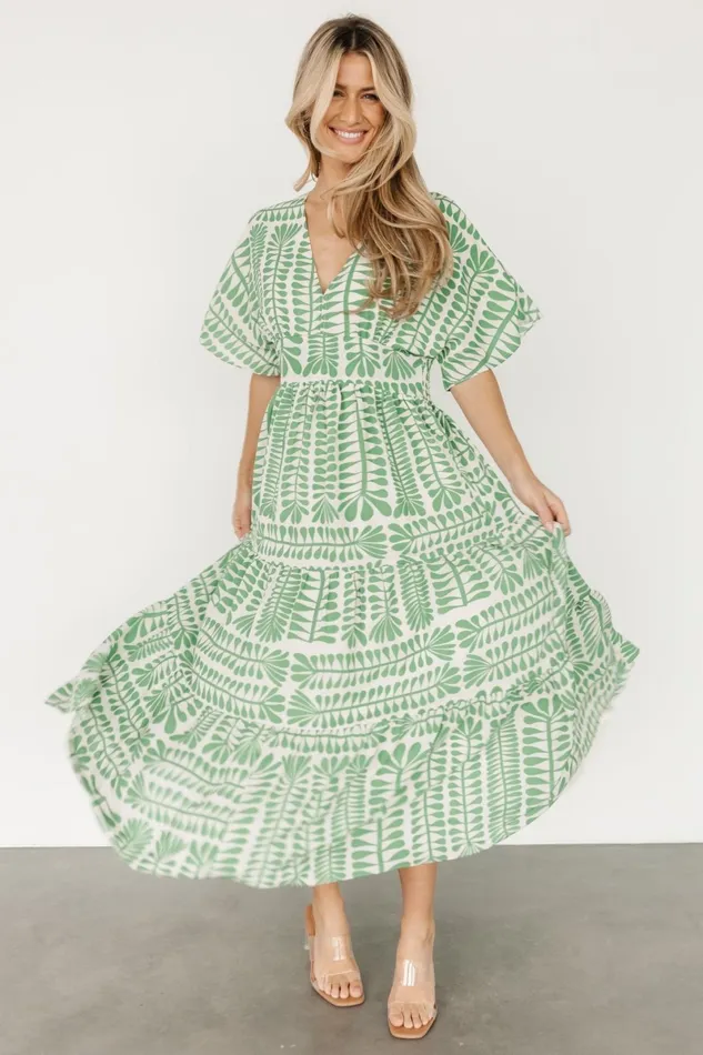 Austin Kimono Dress Green Print Women Baltic Born Midi Dresses Austin Kimono Dress Green Print Women Baltic Born Midi Dresses