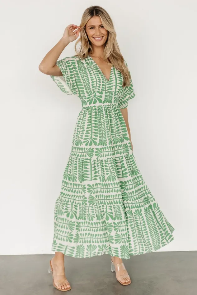 Austin Kimono Dress Green Print Women Baltic Born Midi Dresses Austin Kimono Dress Green Print Women Baltic Born Midi Dresses