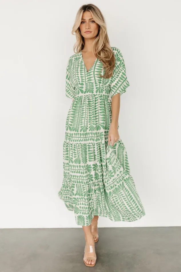 Austin Kimono Dress Green Print Women Baltic Born Midi Dresses Austin Kimono Dress Green Print Women Baltic Born Midi Dresses