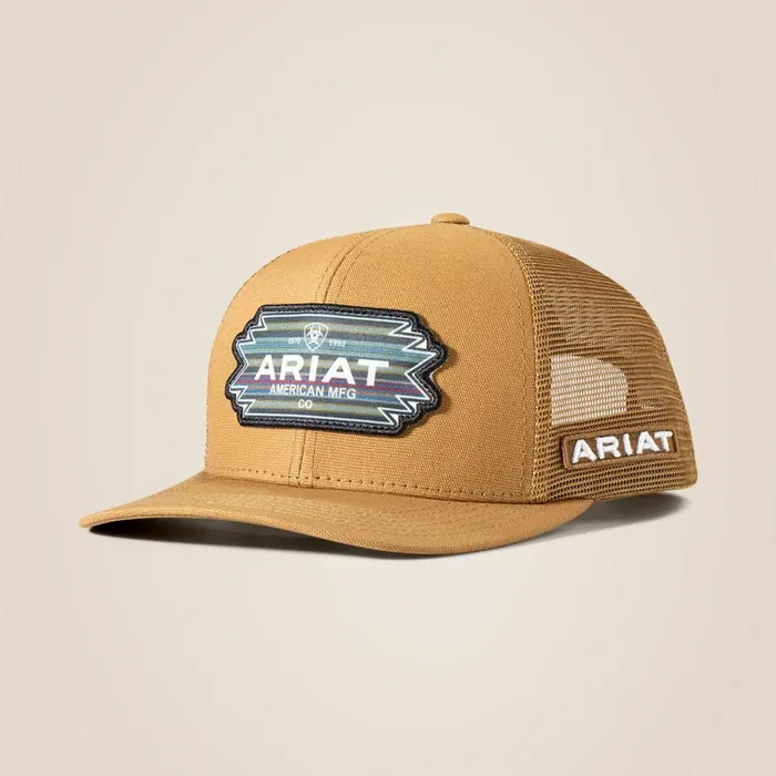 Aztec Logo Patch Cap Beigekhaki Men Ariat Hats and Caps