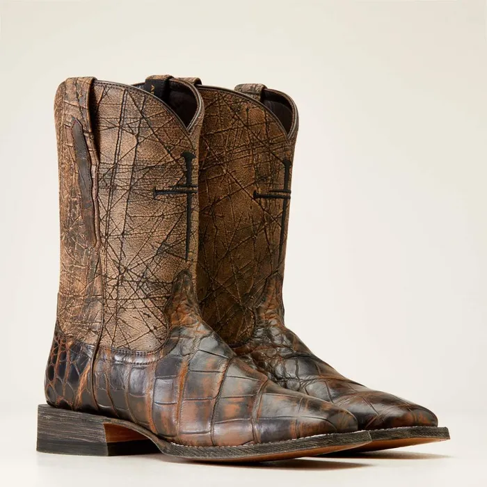 Backwater Western Boot Brown American Alligator Men Ariat Western Boots