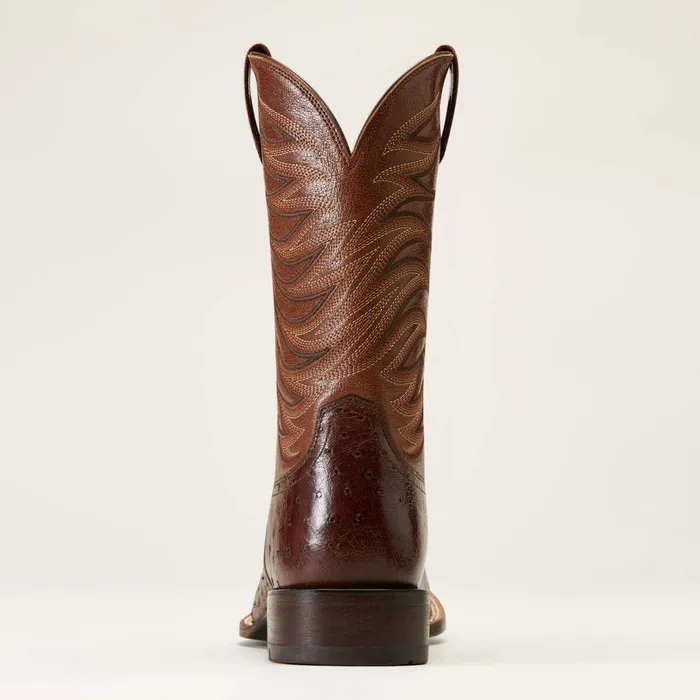 Badlands Cowboy Boot Dark Tabac Smooth Quill Ostric Men Ariat Western Boots