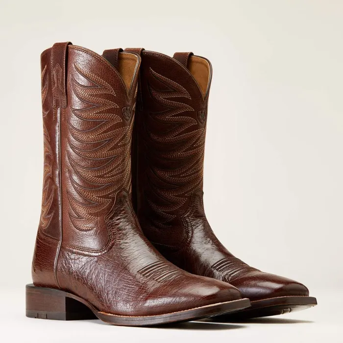 Badlands Cowboy Boot Dark Tabac Smooth Quill Ostric Men Ariat Western Boots