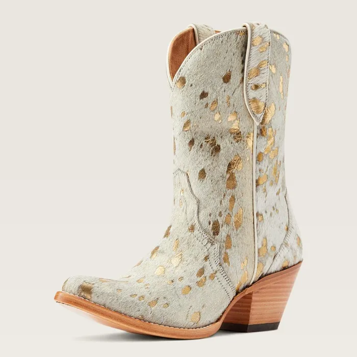 Bandida Western Boot White Metallic Hair On Women Ariat Western Boots