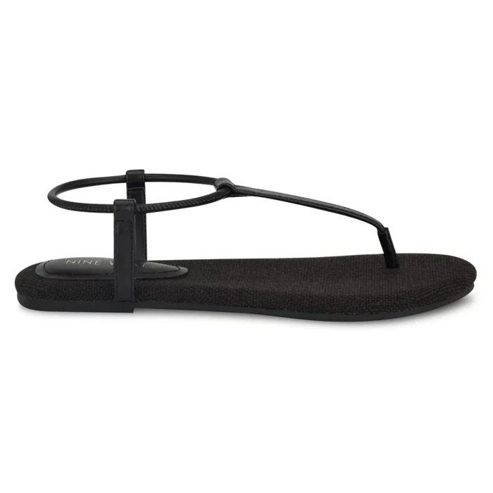 Bassie Flat Sandals Black Women Nine West Flats