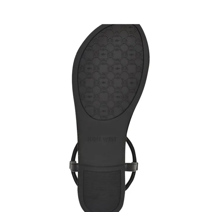 Bassie Flat Sandals Black Women Nine West Flats Bassie Flat Sandals Black Women Nine West Flats