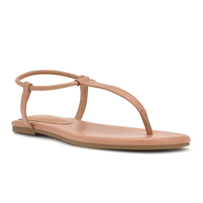 Bassie Flat Sandals Light Tan Women Nine West Flats Bassie Flat Sandals Light Tan Women Nine West Flats