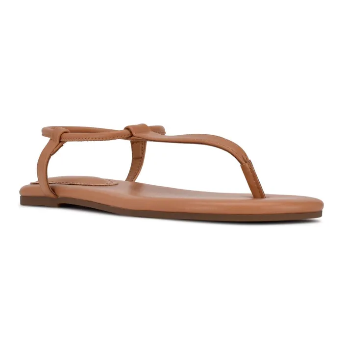 Bassie Flat Sandals Natural Women Nine West Flats Bassie Flat Sandals Natural Women Nine West Flats