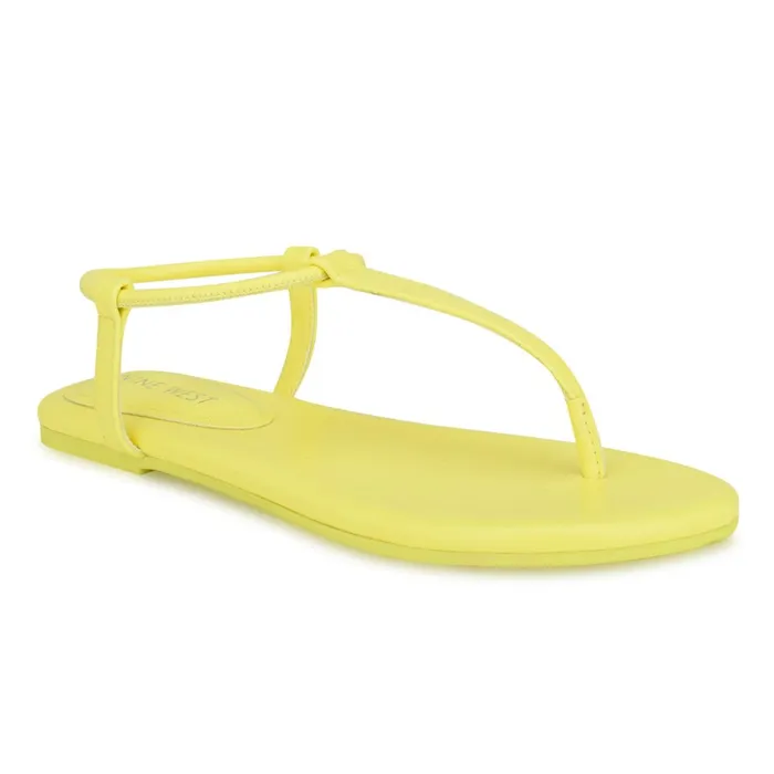 Bassie Flat Sandals Yellow Women Nine West Sandals Bassie Flat Sandals Yellow Women Nine West Sandals