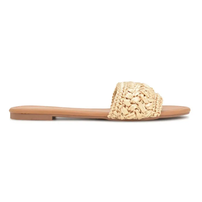 Beehiv Slide Sandals Natural Women Nine West Flats