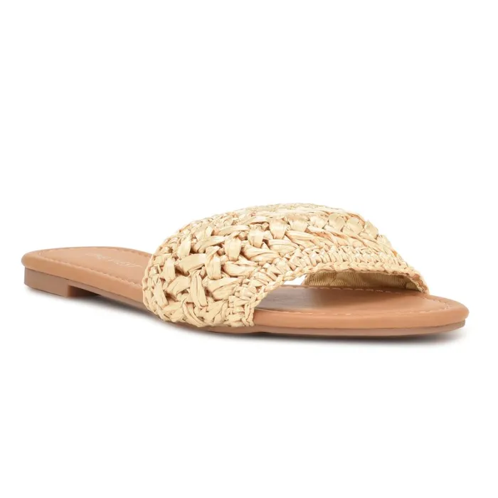 Beehiv Slide Sandals Natural Women Nine West Flats