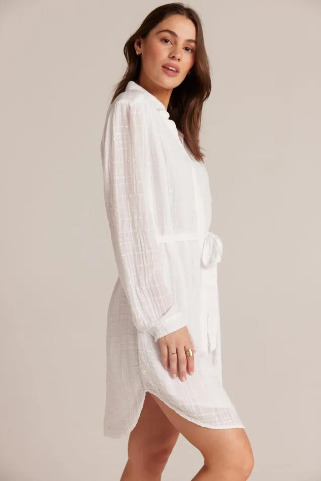Bella Dahl Belted Hidden Placket Dress 8211 White Women Mini Dresses Bella Dahl Belted Hidden Placket Dress 8211 White Women Mini Dresses