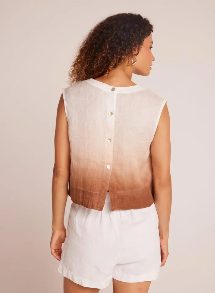 Bella Dahl Boxy Button Back Top 8211 Coconut Ombre Dye Women Sleeveless Bella Dahl Boxy Button Back Top 8211 Coconut Ombre Dye Women Sleeveless