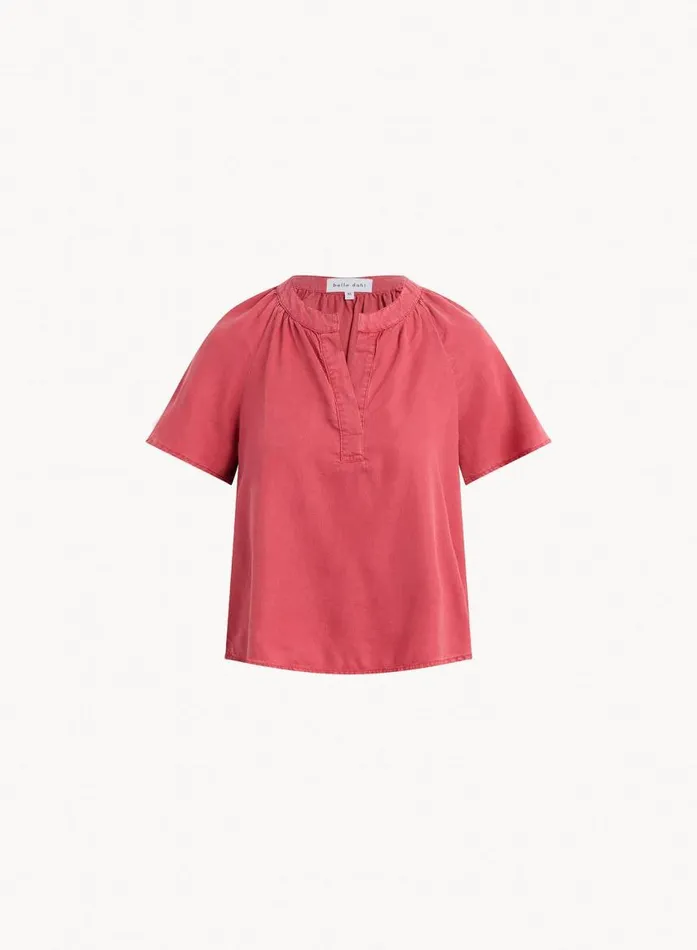 Bella Dahl Flowy Short Sleeve Pullover 8211 Riviera Red Women Short Sleeve