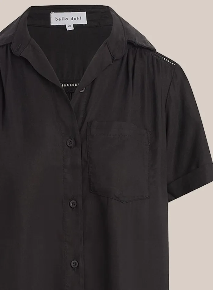 Bella Dahl Ladder Trim Shirt Dress 8211 Black Women Mini Dresses Bella Dahl Ladder Trim Shirt Dress 8211 Black Women Mini Dresses