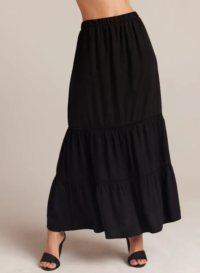 Bella Dahl Ladder Trim Tiered Maxi Skirt 8211 Black Women Skirts Bella Dahl Ladder Trim Tiered Maxi Skirt 8211 Black Women Skirts