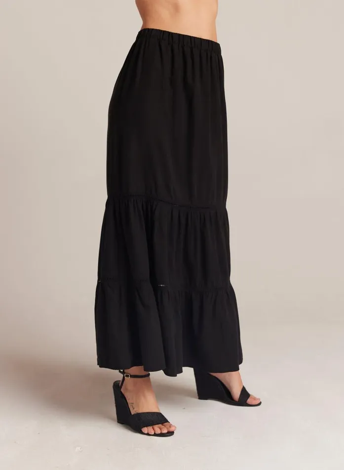 Bella Dahl Ladder Trim Tiered Maxi Skirt 8211 Black Women Skirts Bella Dahl Ladder Trim Tiered Maxi Skirt 8211 Black Women Skirts