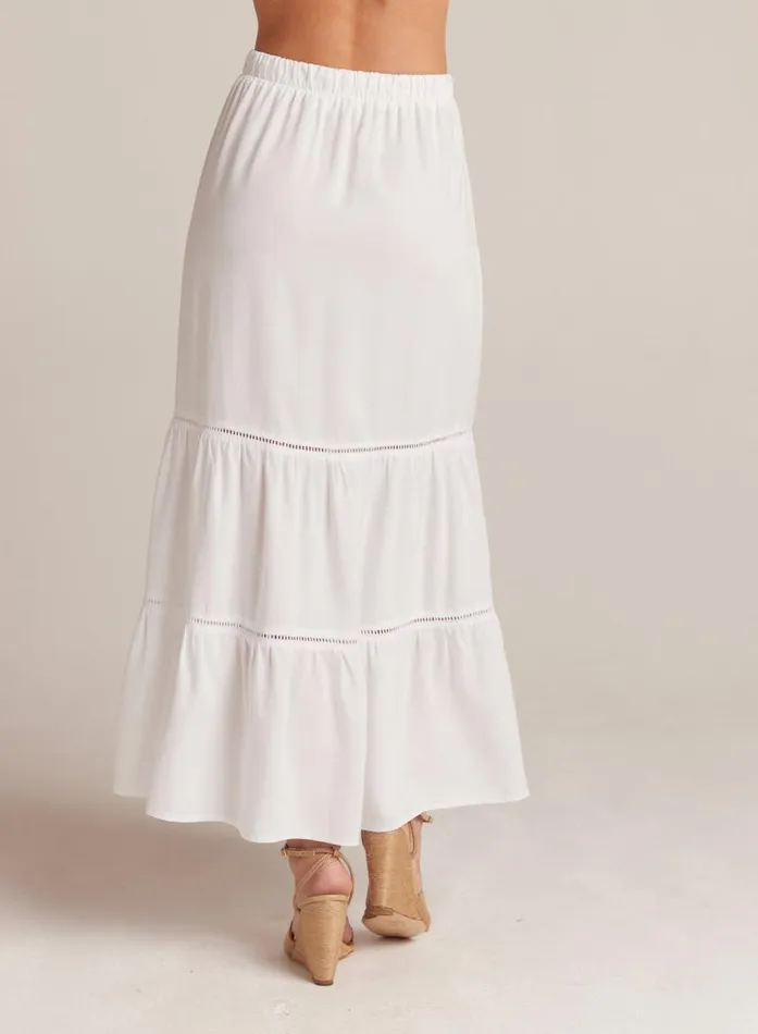 Bella Dahl Ladder Trim Tiered Maxi Skirt 8211 White Women Skirts