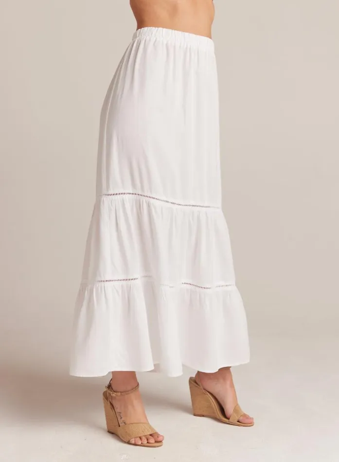 Bella Dahl Ladder Trim Tiered Maxi Skirt 8211 White Women Skirts