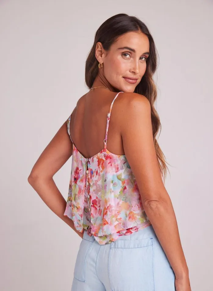 Bella Dahl Layered Button Back Cami 8211 Ipanema Floral Print Women Sleeveless Bella Dahl Layered Button Back Cami 8211 Ipanema Floral Print Women Sleeveless