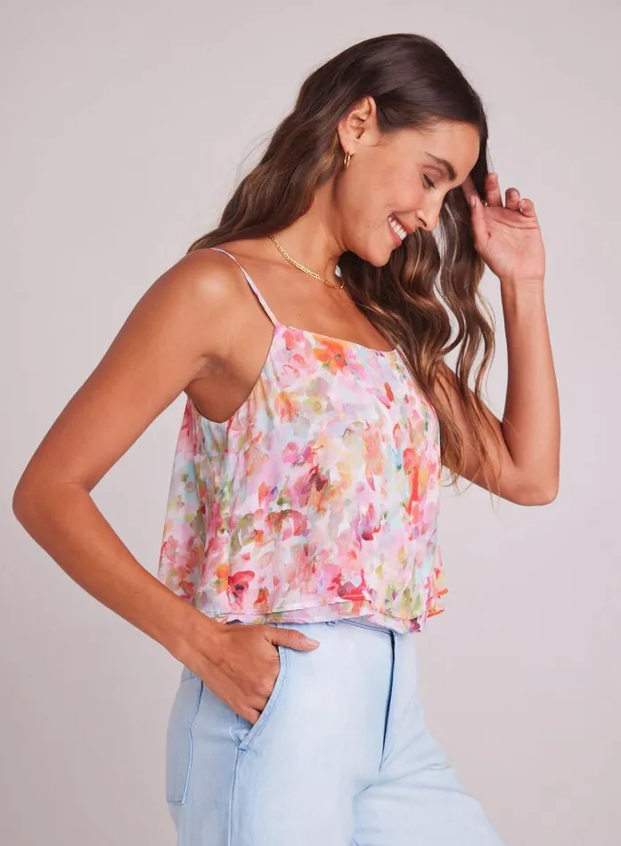 Bella Dahl Layered Button Back Cami 8211 Ipanema Floral Print Women Sleeveless Bella Dahl Layered Button Back Cami 8211 Ipanema Floral Print Women Sleeveless