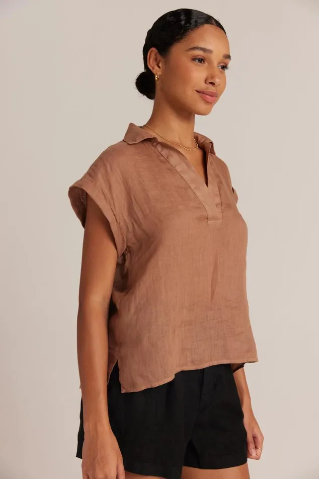 Bella Dahl Linen Short Sleeve Pullover 8211 Desert Brown Women Short Sleeve Bella Dahl Linen Short Sleeve Pullover 8211 Desert Brown Women Short Sleeve