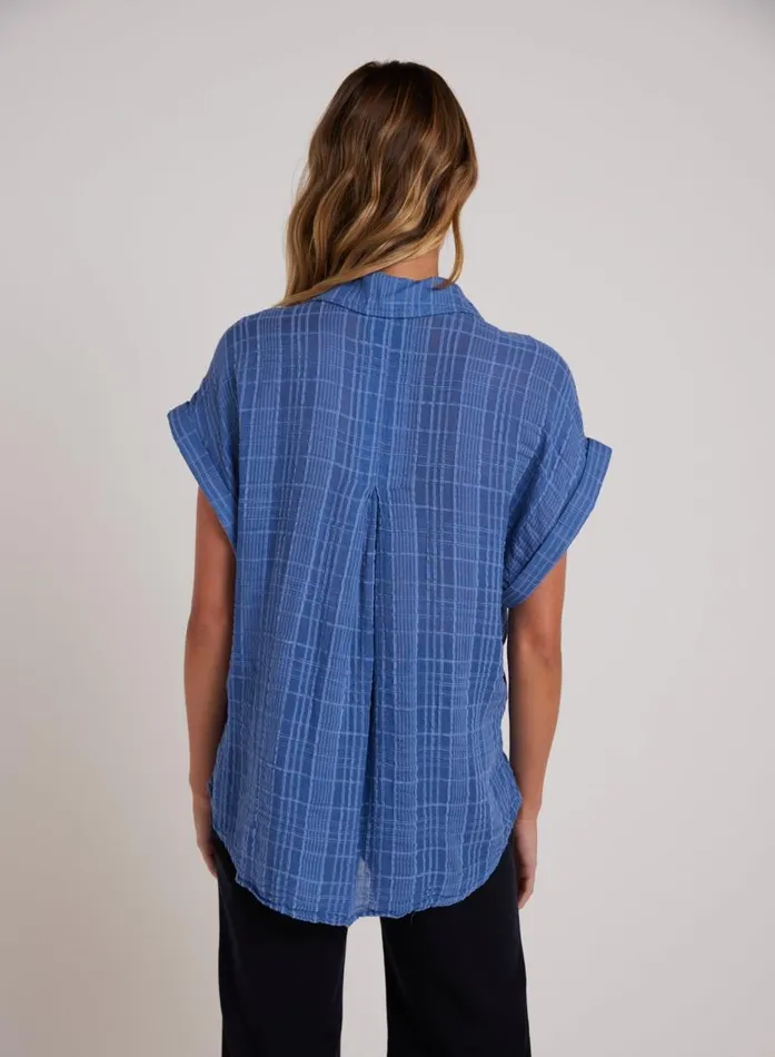 Bella Dahl Short Sleeve Pocket Button Down 8211 Bright Indigo Women Long Sleeve