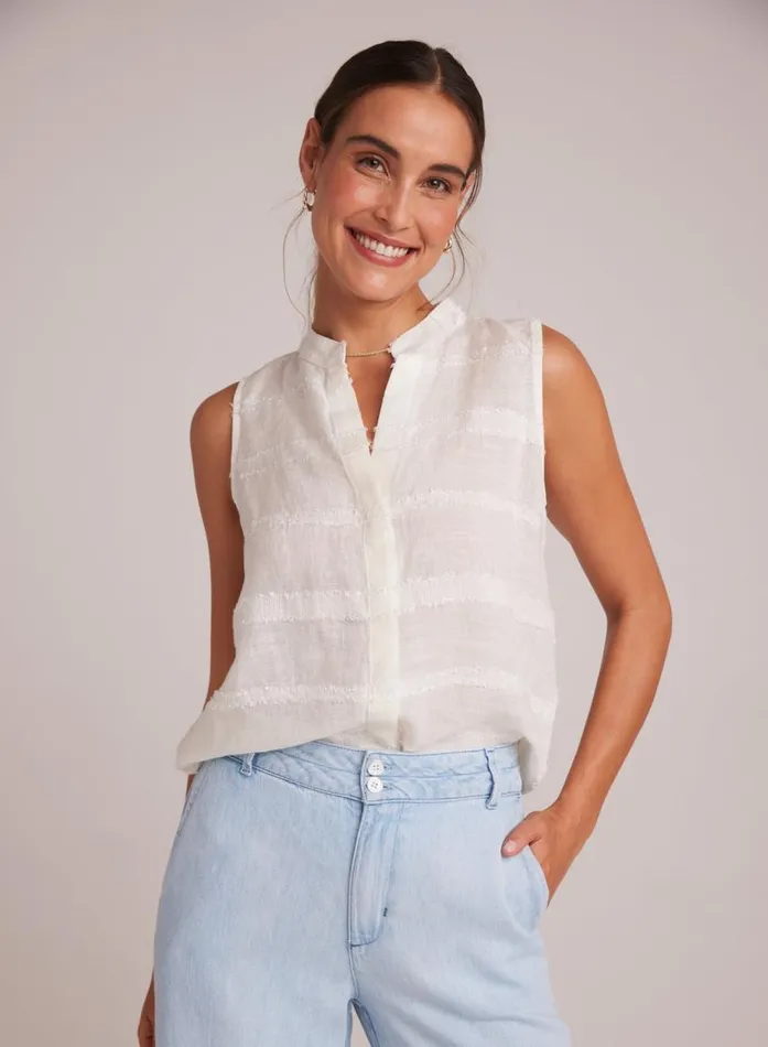 Bella Dahl Sleeveless Hidden Placket Button Down 8211 White Women Sleeveless