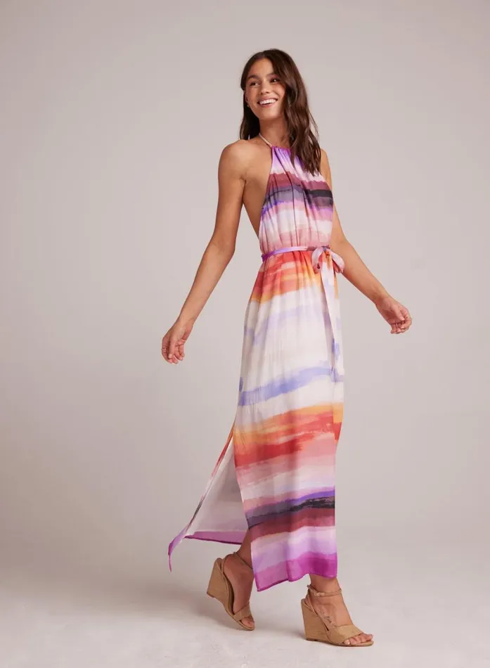 Bella Dahl Smocked Waist Halter Midi Dress 8211 Canyon Stripe Print Women Midi Dresses